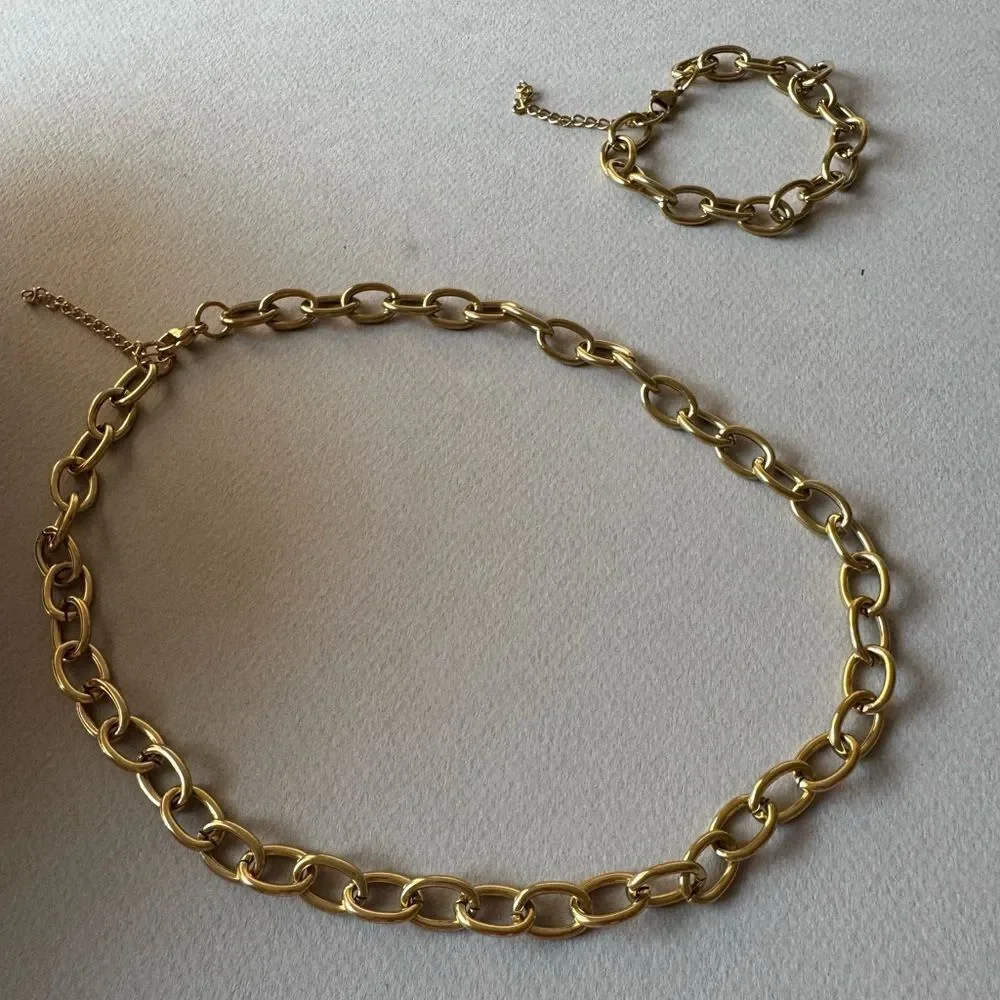 Chain Necklace and Bracelet Set A1388